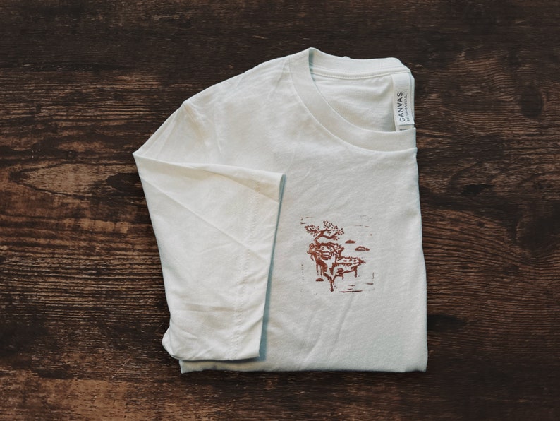 Floating Islands Block Print Tshirt Fantasy Inspired Etsy