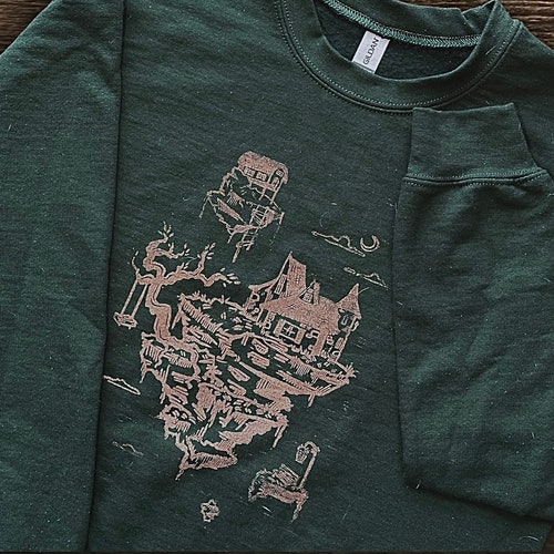 Floating Islands Block Print Tshirt Fantasy Inspired Etsy