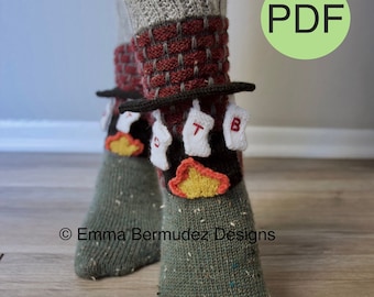 PDF  | Knitting Pattern  | Down the Chimney Socks  | Ugly Christmas Socks Knitting Pattern  | ENGLISH ONLY  | Digital Download