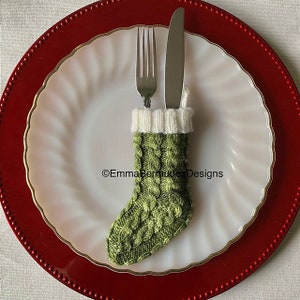 PDF | KNITTING PATTERN | Silverware Stocking | Knit Place Setting | Christmas Decor | Digital Download | Cable Socking |  English Only