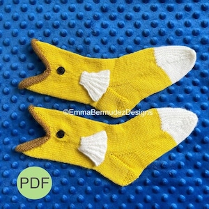 PDF | KNITTING PATTERN | Kid&#39;s Fish Socks | Modern Sock Knitting Pattern  | Kid Sizes | Digital Download | Cuff Down |  English Only
