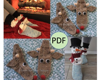 PDF | KNITTING PATTERN | Bundle | Christmas Socks Knitting Pattern  | Kid Sock Patterns | X-mas Knitting | Digital Download | English Only