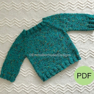 PDF  | Knitting Pattern  | Bulky Toddler Sweater | 1-2 years, 2-4 years Sizes  | Digital Download  | Top Down  | ENGLISH ONLY