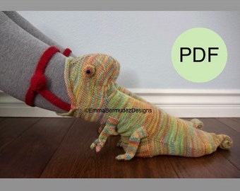 PDF  | Knitting Pattern  | 'Mlem'  | Chameleon Socks Knitting Pattern  | Animal Sock Pattern  | Cuff Down Sock  |  ENGLISH ONLY | Digital