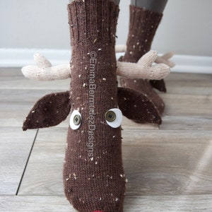 PDF Knitting Pattern Rudolph Socks Knitting Pattern Ugly Christmas Socks Knitting Pattern ENGLISH ONLY Digital Download image 4