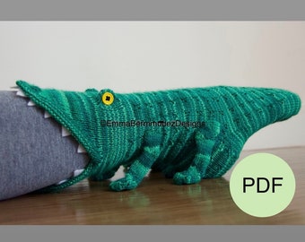 PDF | KNITTING PATTERN | Crikey!  | Crocodile Socks Funky Knitting Pattern  | Digital Download | Cuff Down |  English Only