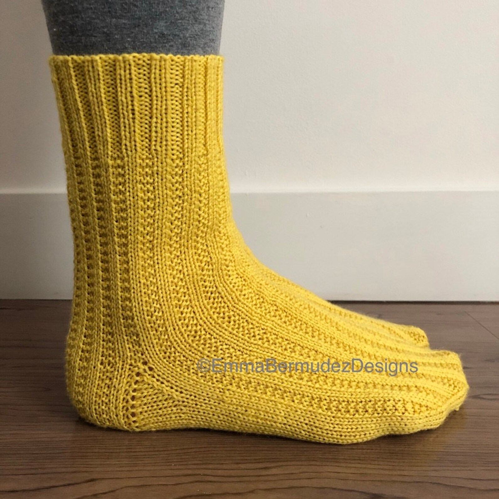 Basic Ribbed Sock Pattern PDF | Knitting Pattern | Broken Rib Sock | Cuff Down | Digital Download ...
