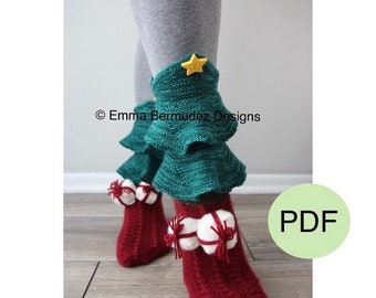 PDF | KNITTING PATTERN | O'Tannenbaum  | Tree Socks Funky Knitting Pattern  | Christmas Knit  | Digital Download | Cuff Down |  English Only