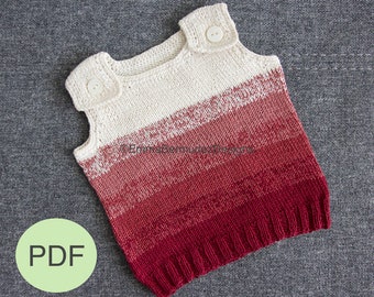 PDF  | Knitting Pattern  | Cotton Baby Vest Pattern | 0-3 3-6 6-12 12-24 Month Knit Pattern  | Gradient Knitting  |  Digital |  ENGLISH ONLY