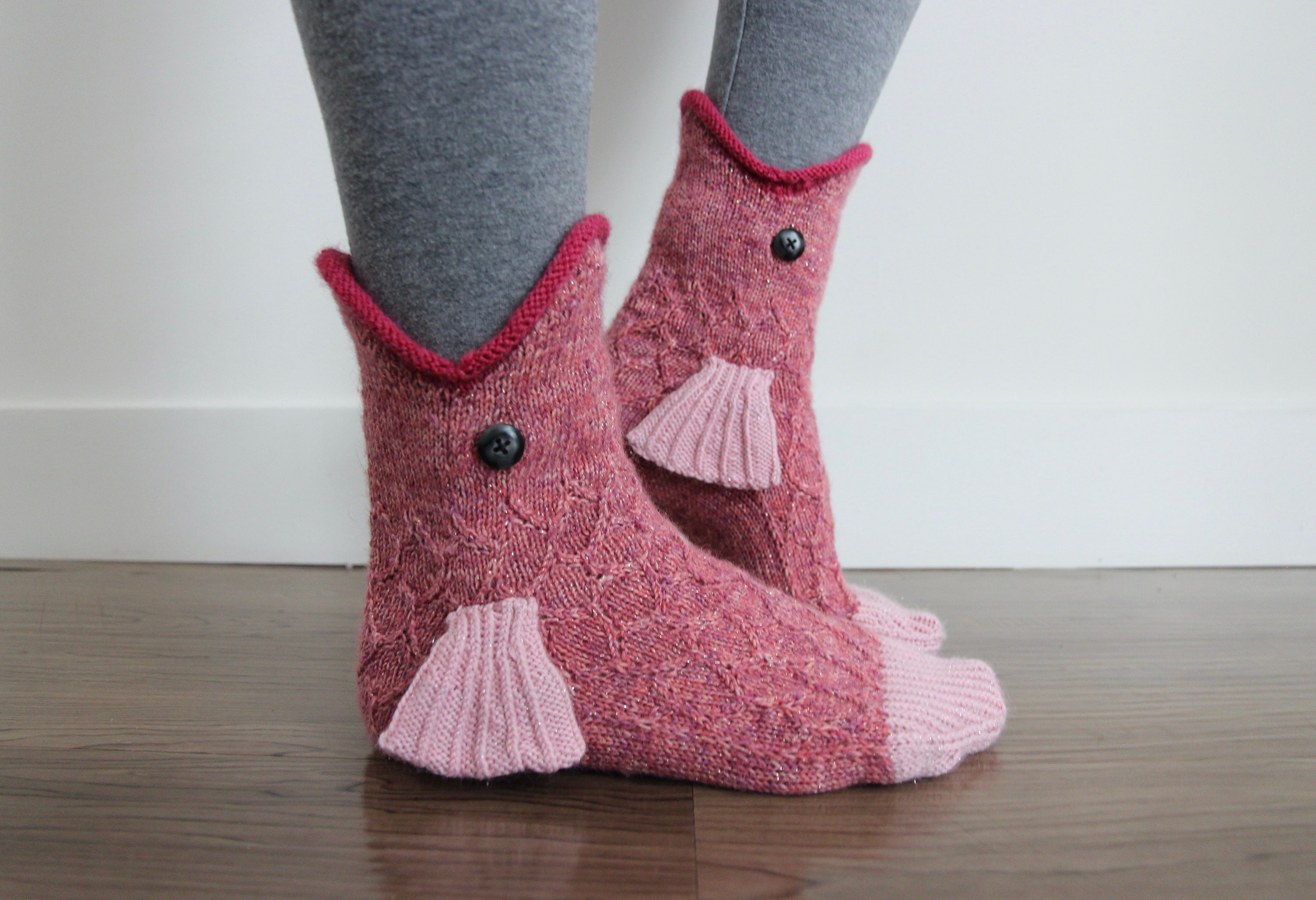 Catch of the Day Fish Socks Knit Animal Socks Funky Knitting Etsy