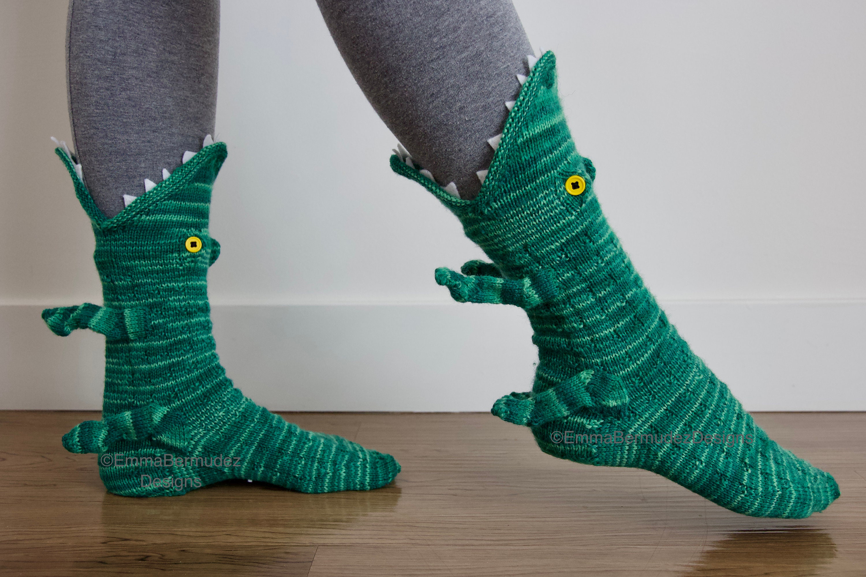 PDF KNITTING PATTERN Crikey Crocodile Socks Funky Etsy