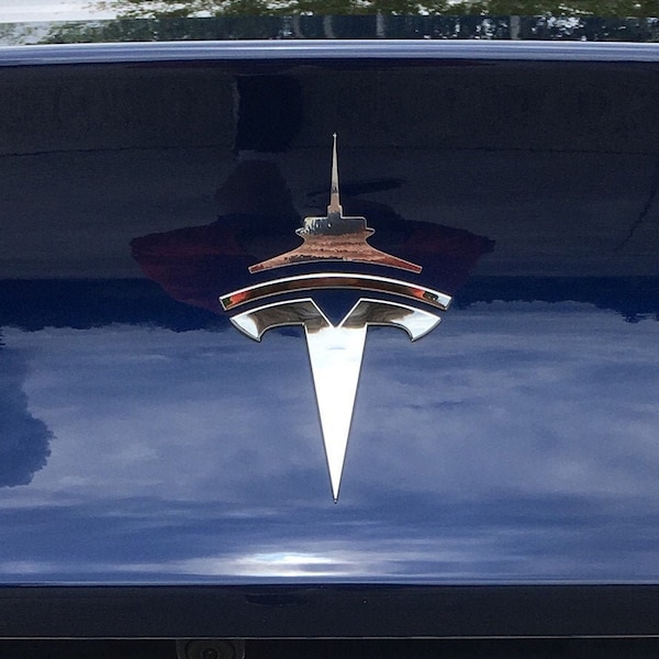 The Original Seattle Tesla Model 3/Y Badge Topper Decal
