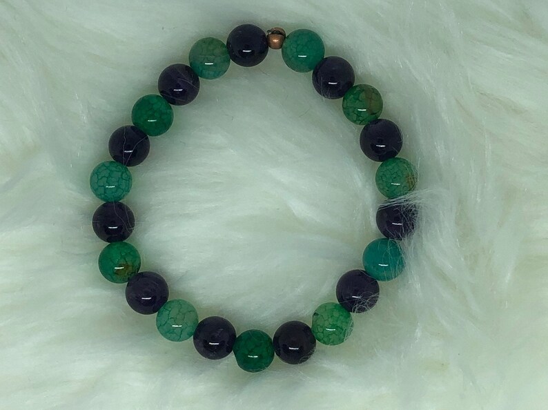 Dragon Vein and Amethyst Bracelet