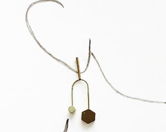 Gold and Brown Geometric Earrings/Geometric Earrings/Gold and Brown Earrings/Unique Fall Earrings/Brown Earrings for Autumn/Simple/Unique