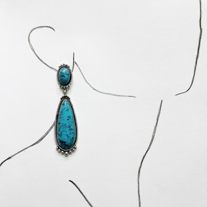 Turquoise and Silver Dangle Earrings/Drop Earrings/Southern Earrings/Southwestern Earrings/Cowgirl Earrings/Rodeo Earrings/Country Earrings