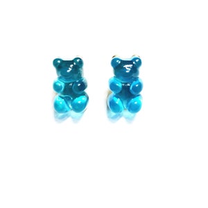 Blue Gummy Bear Stud Earrings/Teacher Gift/Work/Summer/Pool/Tropical/Beach/Bachelorette/Vacation/Food/Candy/Gummies/Sweets/Baby Shower
