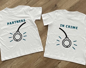 Partners In Crime Shirt || Twin Shirt || Sibling Shirt || Matching Sibling Tee || Matching Twin Tee || Graphic Tee || Crewneck