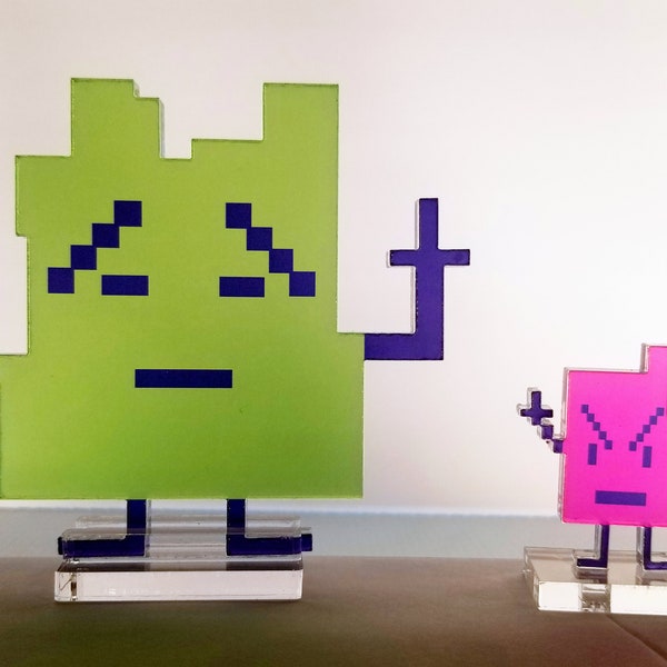 Aqua Teen Hunger Force Mooninites Err and Ignignokt Plexiglass figurines