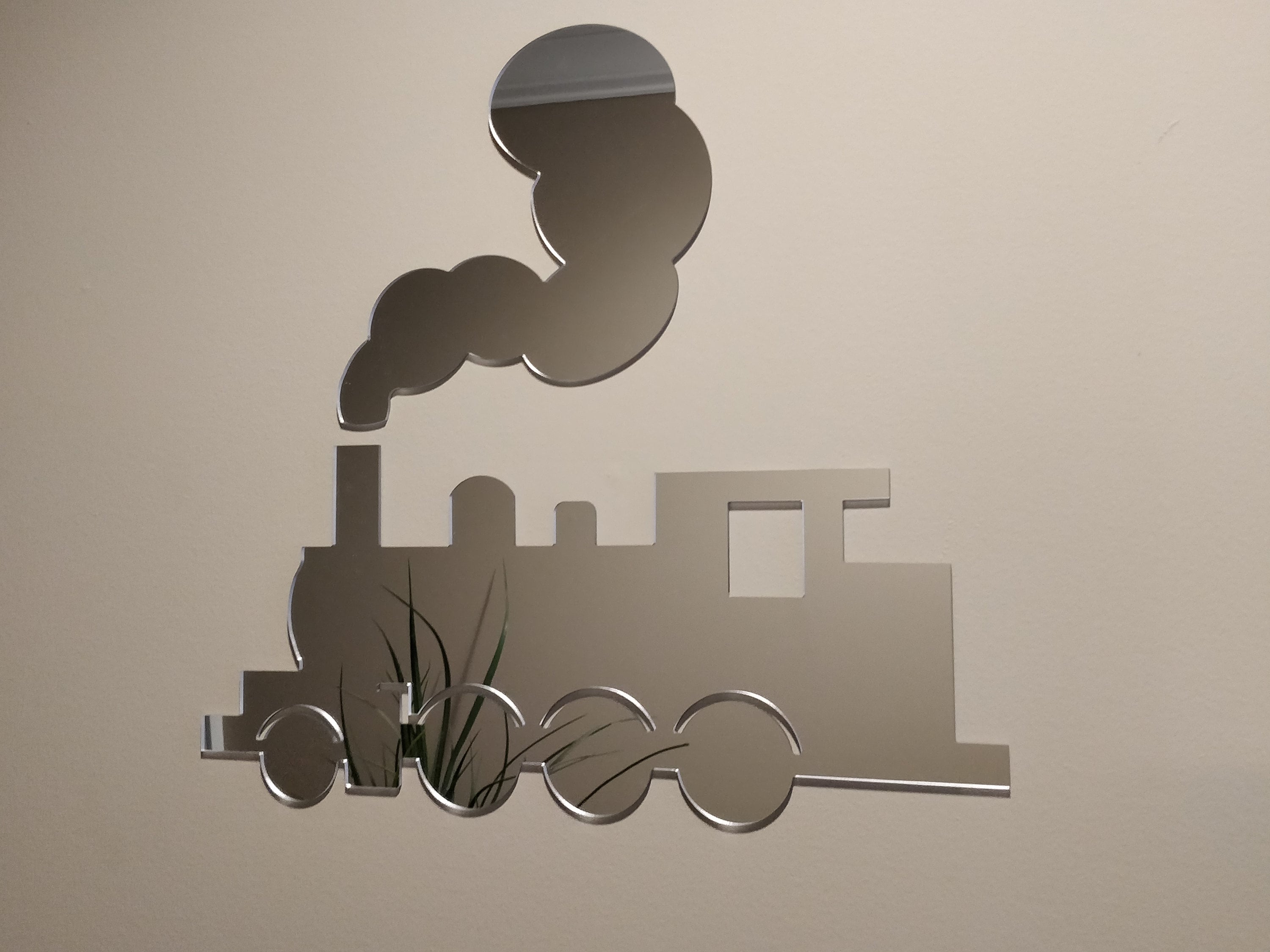 Steam Mirror Train Wall Decor Custom Mirror Shaped Mirror Train Accessories Made in