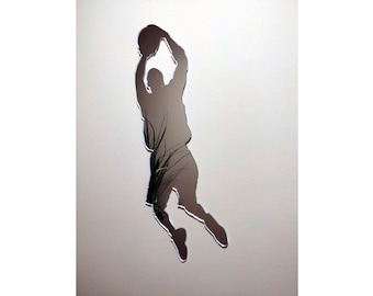 Basketball Player Mirror | Sports Wall Decor | Custom Mirror | Shaped Mirror | Sports Accessories | Made in the USA