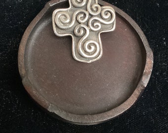 Vintage Sterling Silber Kreuz Anhänger