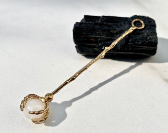 cigarette holder ring sabrina Gold Brass Witchy Cigarette Holder With Quartz Orb Talon Sabrina Aunt Zelda  Wand Jazz