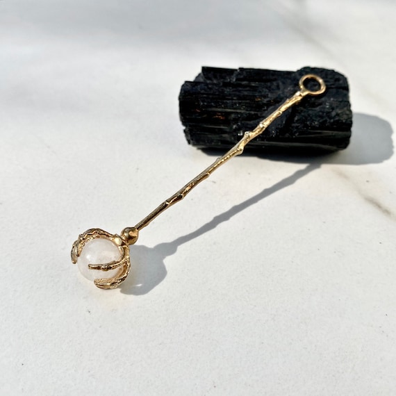 zelda sabrina cigarette holder Porta cigarrillos de bruja de latón dorado con orbe de cuarzo Talon Sabrina  Tía Zelda Varita Jazz