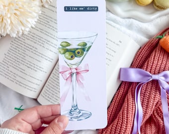 Dirty Martini Bookmark: Bookworm Reader Gift