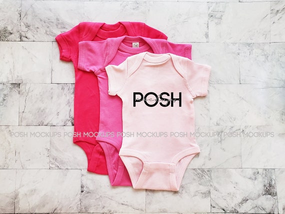 Baby Bodysuit Mockup Ballerina Raspberry Hot Pink Rabbit Etsy