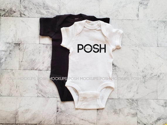 Baby Bodysuit Mockup White And Black Rabbit Skins 4400 Photo Etsy