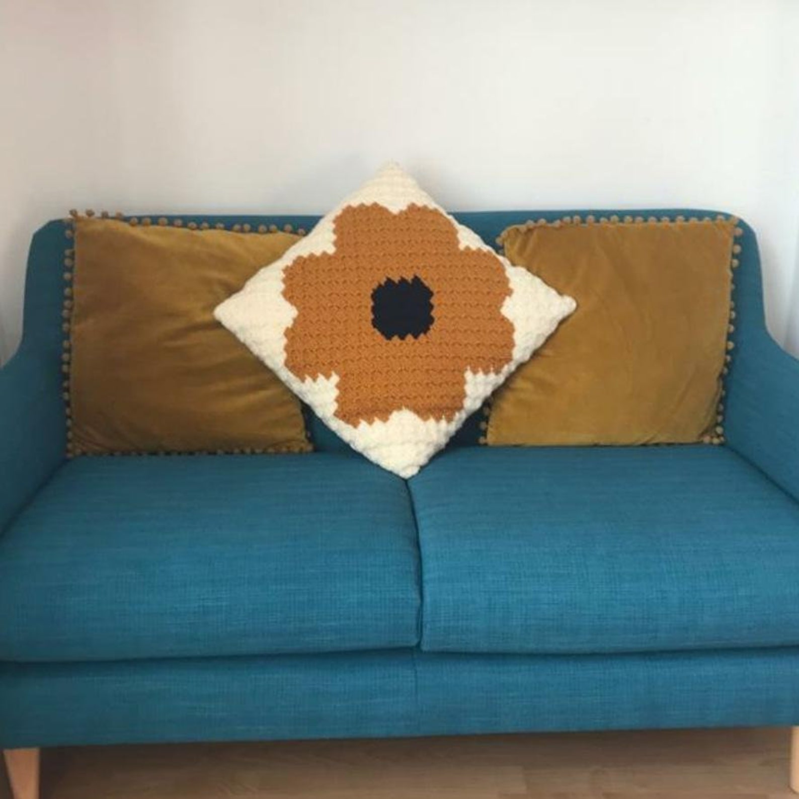 Crocheted Cushion Your Choice of 3 Colours inc. cushion Etsy