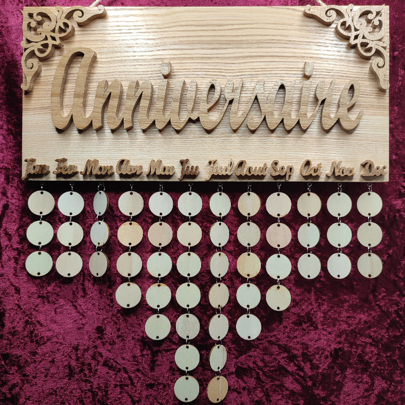 Pense-Bête Anniversaire en Bois