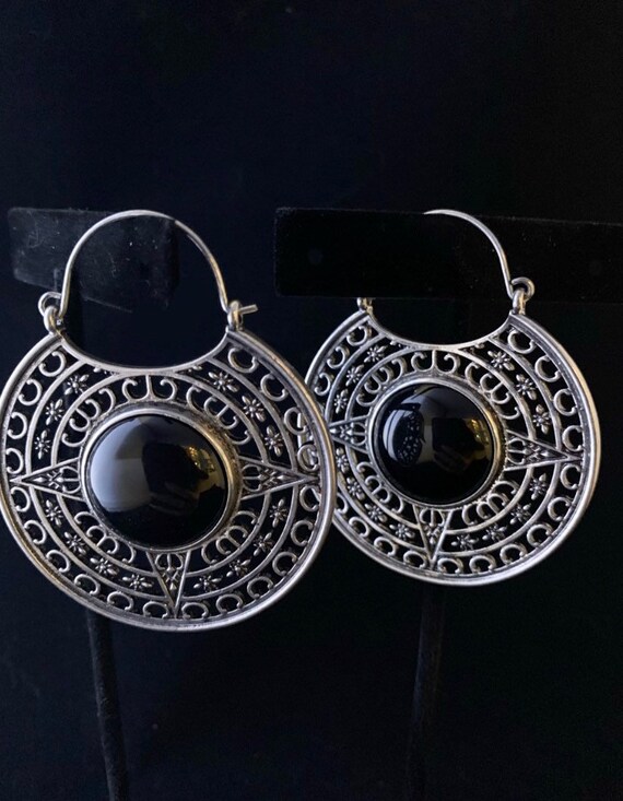 Obsidian Mala Ear Hangers