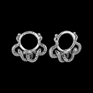6g Snake Clicker Ear Hangers Ear Weights Stainless Steel Closure Hoop for Stretched Gauge Ears Plugs hinges