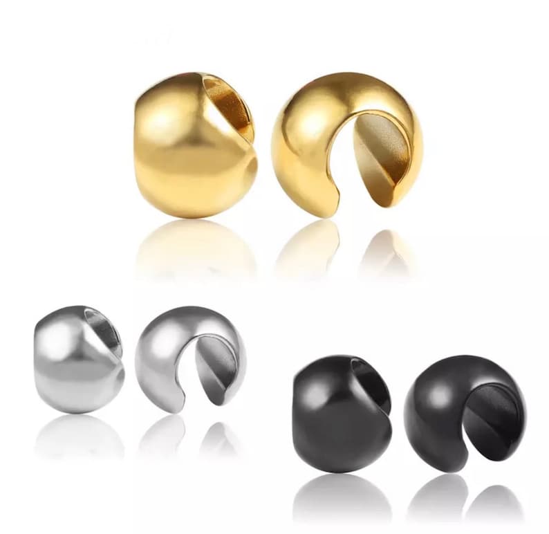 Ear Hanger 11/16 Stainless Steel Pair Orb Geometric Minimal Etsy