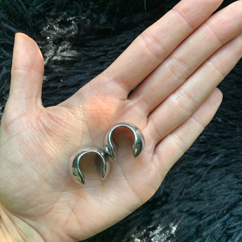 Ear Hanger 11/16 Stainless Steel Pair Orb Geometric Minimal Etsy