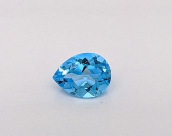 Swiss Blue Topaz Natural Loose Gemstones | Pear Shape 16x11, 14x9, 12x8, 9x7, 8x6, 7x5, 6x4mm | December | Center Stone Setting | Certified