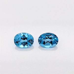 Swiss Blue Topaz || Oval 6x4mm 7x5mm 8x6mm 9x7mm 11x9mm 12x10mm || December Birthstone || Certified Swiss Topaz || Loose Blue Topaz Gemstone