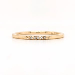 All Natural Earth Mined Diamond Band in Solid 14k Gold | Straight Band | Stackable | April Birthstone | Anniversary Band | Sizable