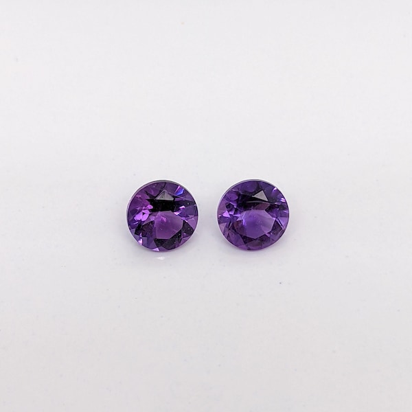 Certified Amethyst Loose Gemstone | Round 3.5mm 4mm 6mm 7mm 9mm 10mm | Zambian & Uruguay | February Birthstone | Purple | Jewelry Center