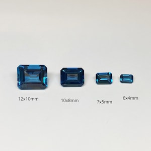 London Blue Topaz Loose Gemstone | Emerald Cut 5x3 6x4 7x5 8x6 9x7 10x8 11x9 12x10 | December Birthstone | LBT Stone Setting Certified