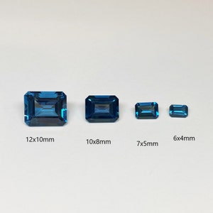 London Blue Topaz Loose Gemstone | Emerald Cut 5x3 6x4 7x5 8x6 9x7 10x8 11x9 12x10 | December Birthstone | LBT Stone Setting Certified