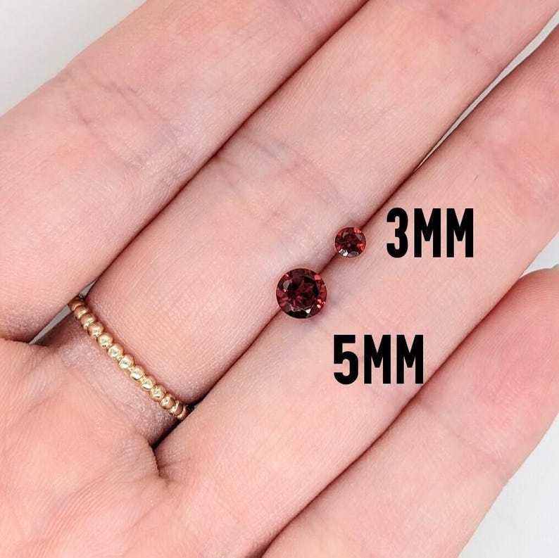 Natural Round Brilliant Cut Red Garnet – Calibrated Loose Faceted Gemstone