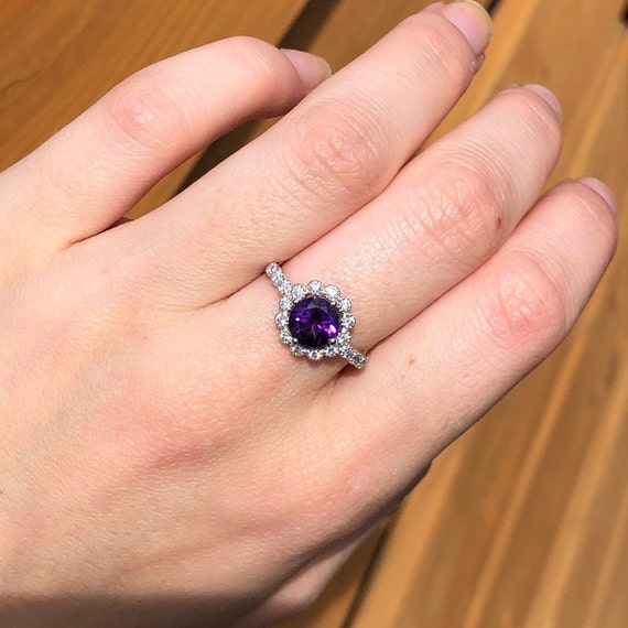 Large Oval Faceted Deep Purple Amethyst Sterling Silver Ring Boho Rocker  Goth Healing Crystal Birthstone Ring Amethyst Ring - Etsy