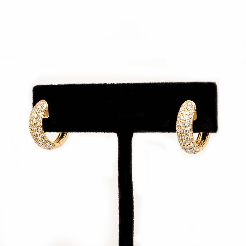 Handcrafted 14k Solid Gold Diamond Hoops – Ethically Earth-Mined Stones