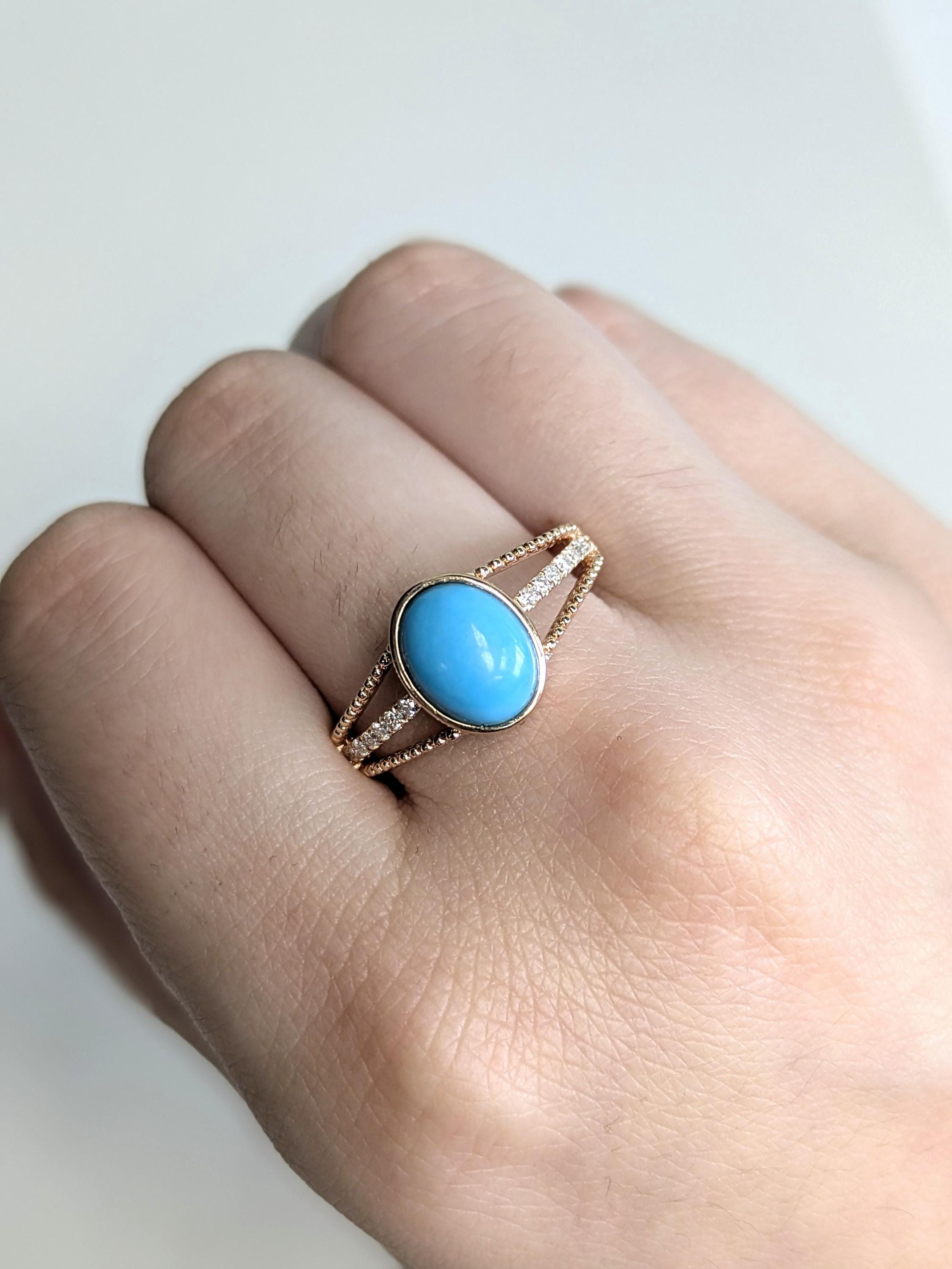 1.8cts Arizona Sleeping Beauty Turquoise Ring With Natural