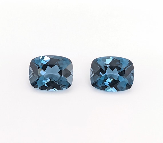 London Blue Topaz Loose Gemstone | Elongated Cushion Shape | 7x5mm 8x6mm 9x7mm 10x8mm 11x9mm 14x10mm| AAA | Stone Setting | Certified