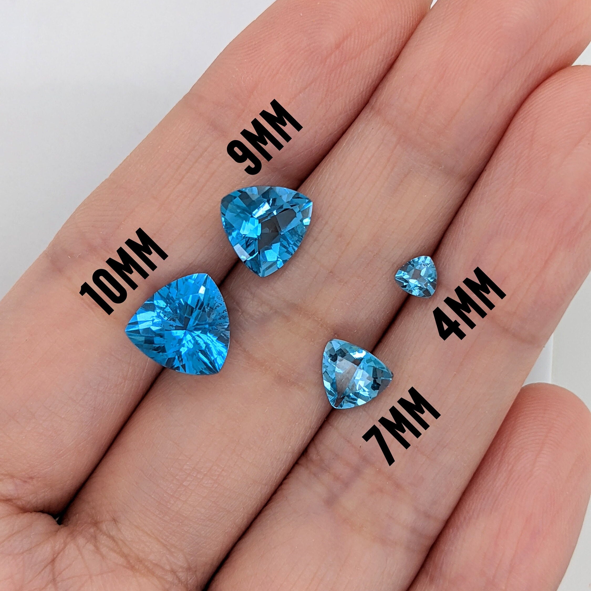 Swiss Blue Topaz Natural Loose Gemstone | Trillion 4mm 5mm 5.5mm