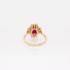 Heirloom Jewelry - 3.12cts Burma Ruby Ring w Earth Mined Diamonds in 14k Solid Gold | Oval Shaped | 10x8mm | Best For Anniversary Gift image 7