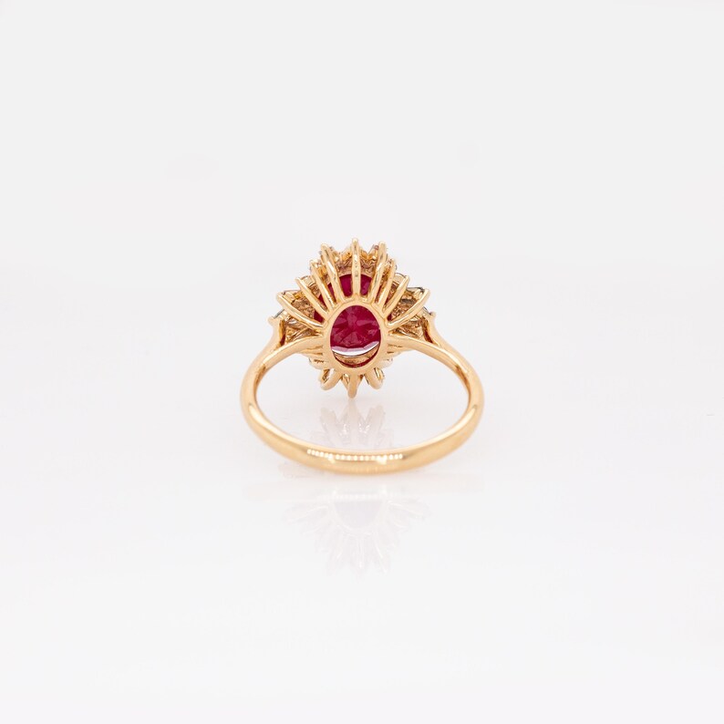 Heirloom Jewelry - 3.12cts Burma Ruby Ring w Earth Mined Diamonds in 14k Solid Gold | Oval Shaped | 10x8mm | Best For Anniversary Gift image 7